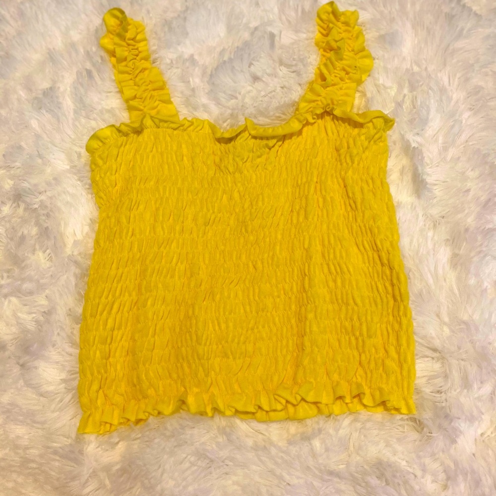 Ruffled Yellow Crop Top